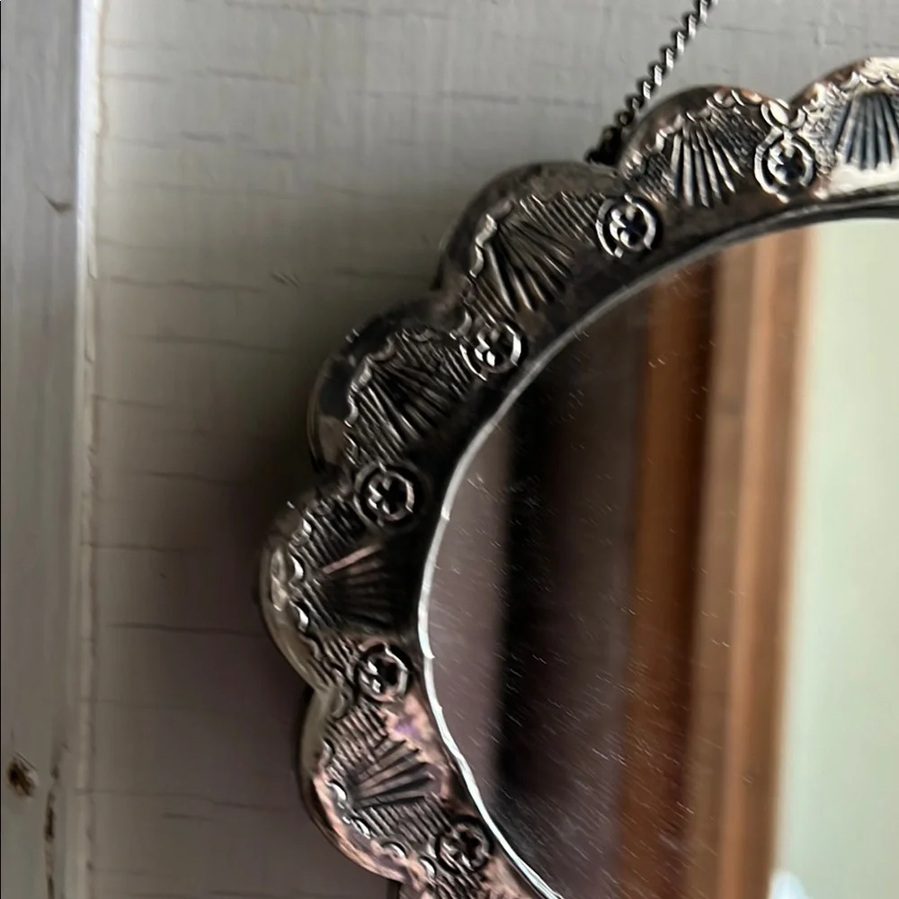 Elegant Silver Oval Wall Mirror